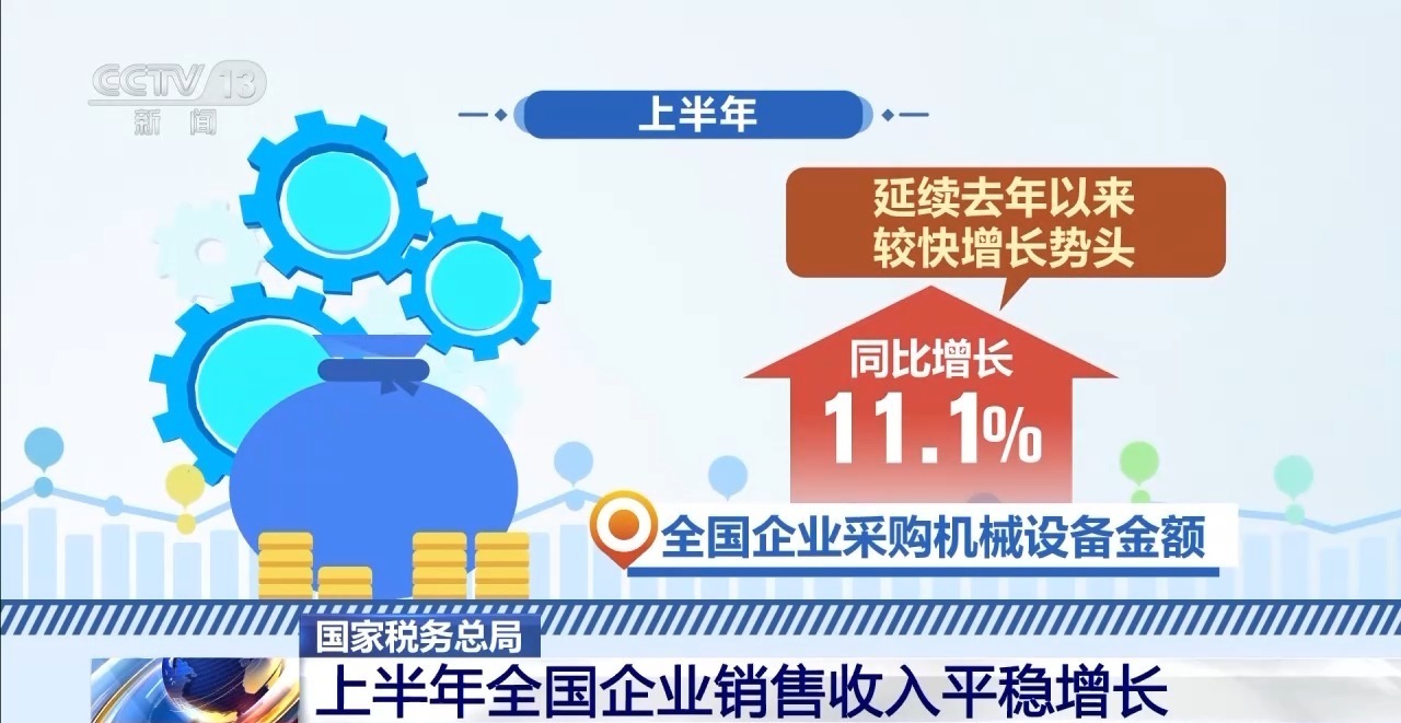 “两新”政策成效明显，上半年全国企业销售收入平稳增长，家用视听设备销售表现亮眼